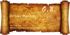 Orbán Marion névjegykártya