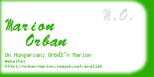 marion orban business card